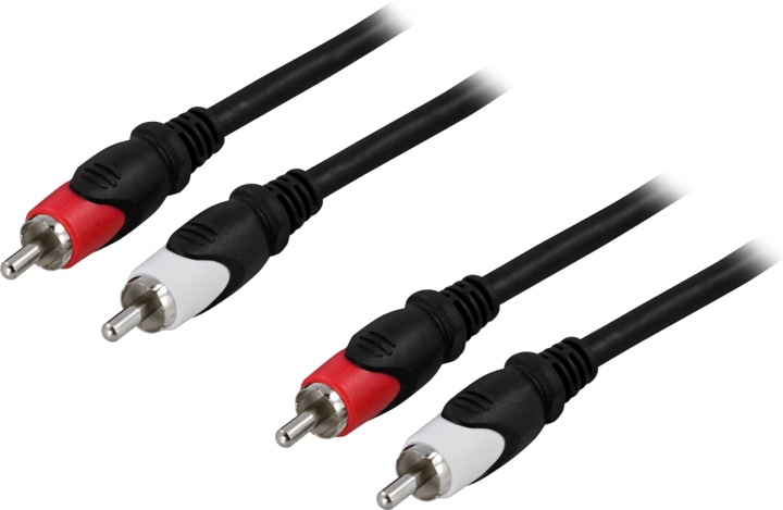 DELTACO Ljudkabel, 2xRCA ha - ha, 10m (MM-113)
