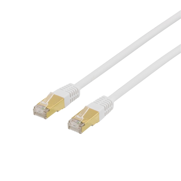 DELTACO S/FTP Cat7 patchkabel, LSZH (halogenfri), 1m, vit (STP-71V)