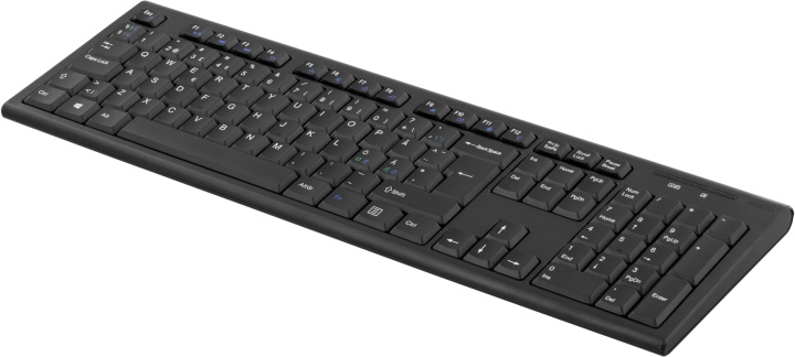 DELTACO trådløst tastatur, nordisk layout, USB, 10 m, svart (TB-122)