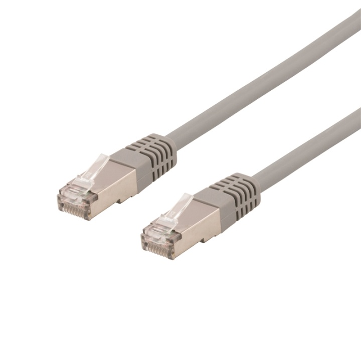DELTACO U/FTP Cat6a patchkabel, LSZH, 0,5m, grå (STP-60AU)
