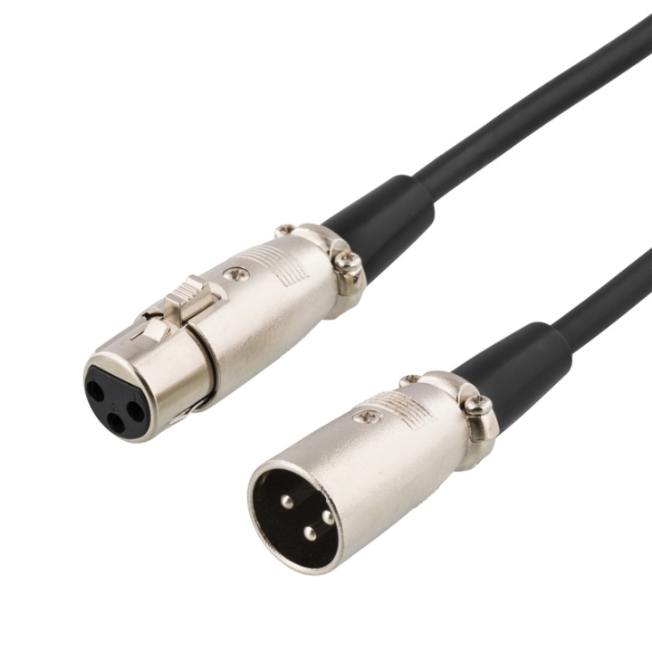Musta Deltaco Xlr Cable,3Pin Male To 3Pin Female,3M Black