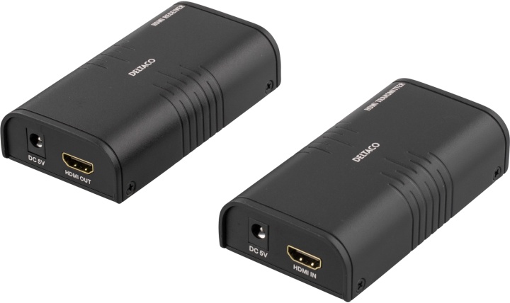 Deltaco Ethernet HDMI-förlängare, 120 meter i 1080P med Cat6, svart (DELTACO)