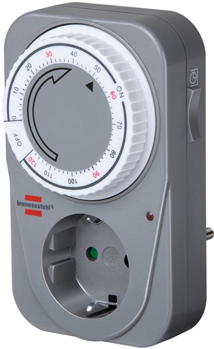 Brennenstuhl timer för jordade uttag, 2h, 230V/16A/3500W, grå