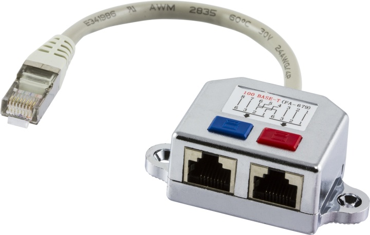 DELTACO Y-kabel RJ45 TP, FTP (skärmad)