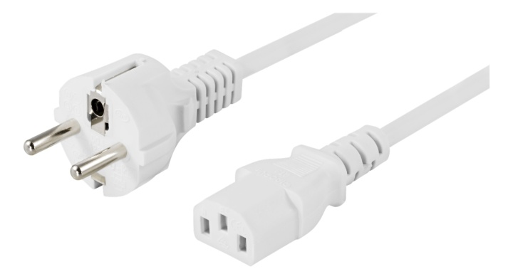 DELTACO jordad apparatkabel, CEE 7/7 till IEC 60320 C13, 10m
