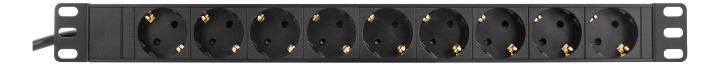 DELTACO grenuttag, 9xCEE 7/4, 1xCEE 7/7, petskyddad, 3m kabel