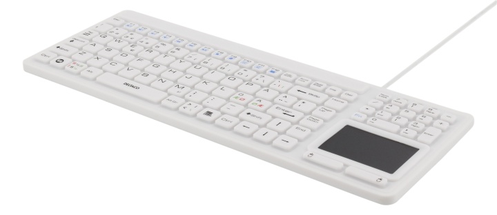 DELTACO tangentbord i silikon, touchpad, IP68, 105 + 12 media