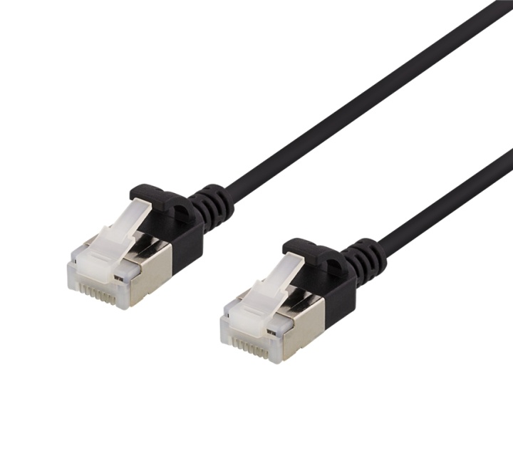 DELTACO U/FTP Cat6a patchkabel, slim, 3,8mm i diameter, 0,3m
