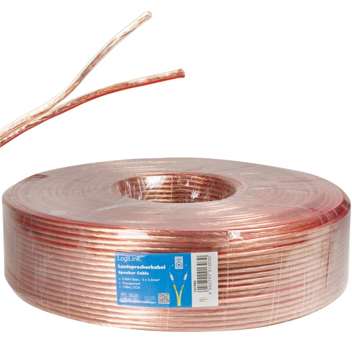LogiLink Högtalarkabel 2x2,5 mm² 100m