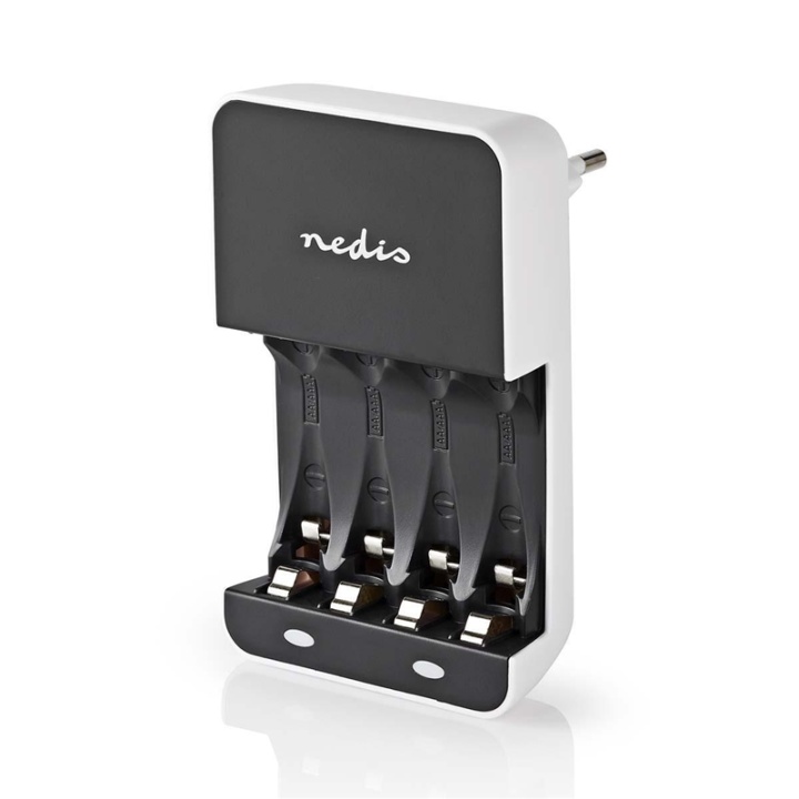 Nedis NiMH Batteriladdare AA / AAA | 1.2 V DC | Underhållsladdning | Euro / Typ-C (CEE 7/16)
