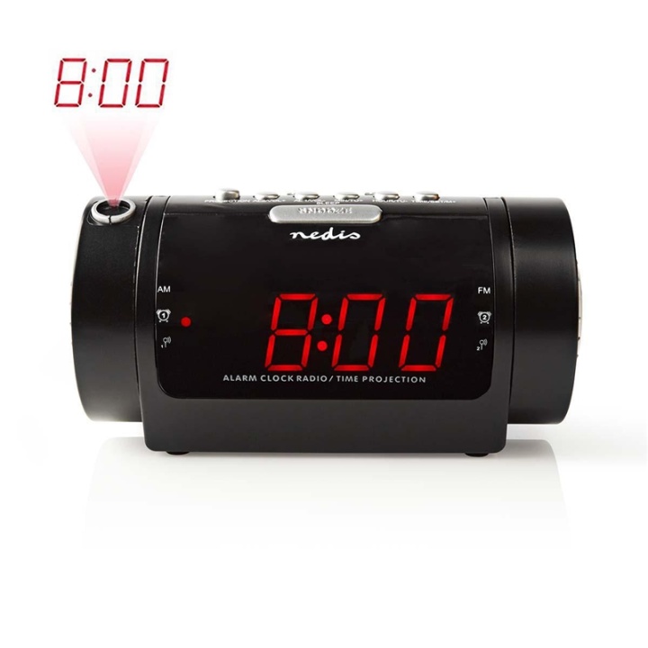 Nedis Digital klockradio | LED | Tidsprojektion | AM / FM | Snooze-funktion | Sov timer