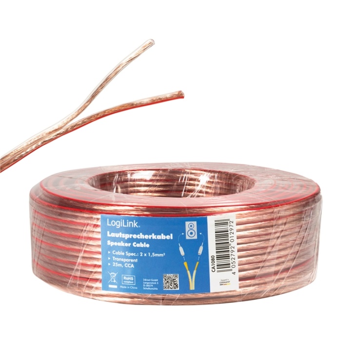 LogiLink Högtalarkabel 2x1,5 mm² 25m