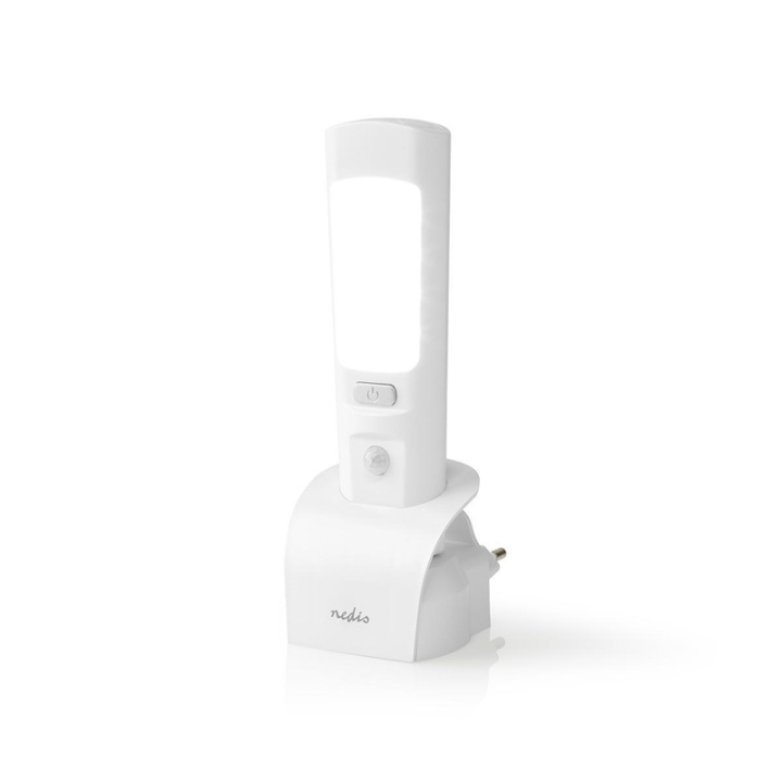 Nedis Orientering LED-ljus och ficklampa | Batteridriven / Strömadapter | 220 - 240 V AC 50 Hz | 1.30 W | Uppladdningsbar | Angivet ljusflöde: 37 lm | Belysningsräckvidd: 3 m