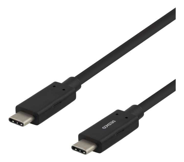 DELTACO USB-C till USB-C-kabel, 1m, 60W 3A, USB 3.1 Gen 1, E-Marker, s