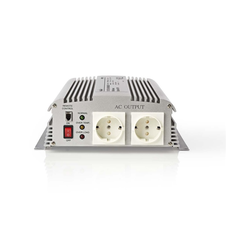 Nedis Växelriktare med modifierad sinusvåg | Inspänning: 12 V DC | Enhetens utgångsanslutning: Type F (CEE 7/3) | 230 V AC 50 Hz | 1700 W | Toppeffekt: 3000 W