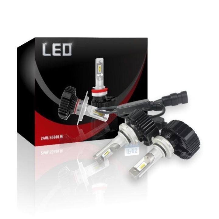 LED-konvertering 7 Plus, 9006, 24W/lampa, 5500LM, 2-pack