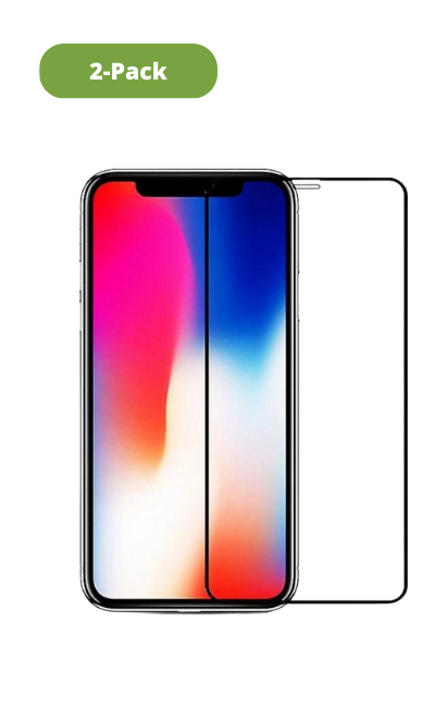 2-Pack iPhone 14 Plus Skärmskydd i 9H Härdat glas, Svart ram