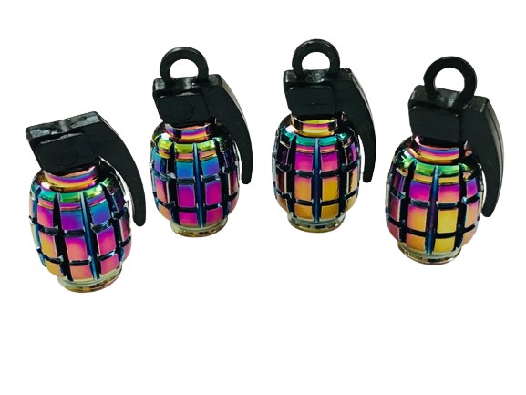 Ventilhattar 4-pack, Regnbågsfärgade Granater