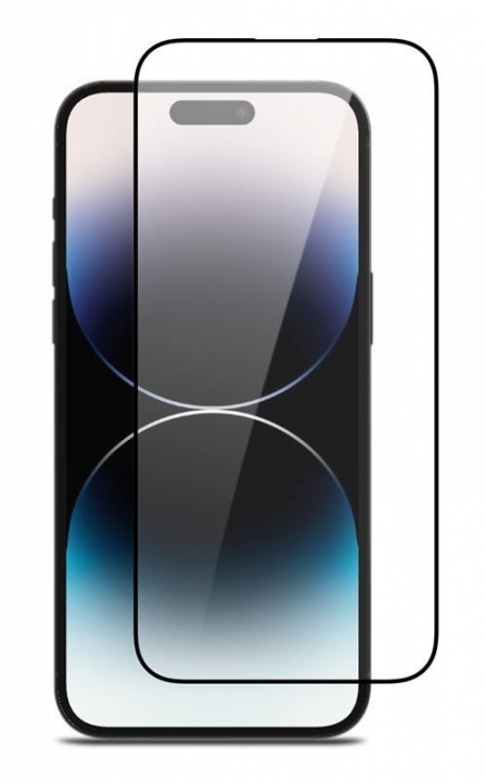 Skärmskydd i härdat glas till iPhone 16, svart kant