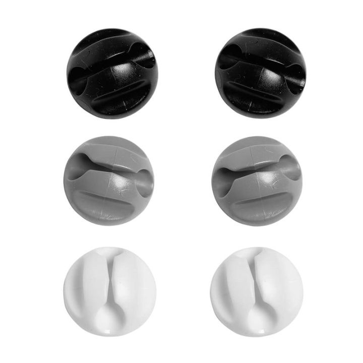 D-LINE Kabelclips 2x Svart 2x Grå 2x