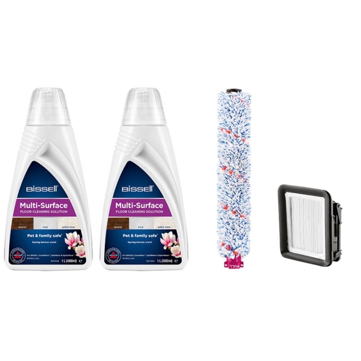 Bissell Rengöringspaket 2x Golvrengöringsmedel MultiSurface + Borstrulle + Filter CrossWave