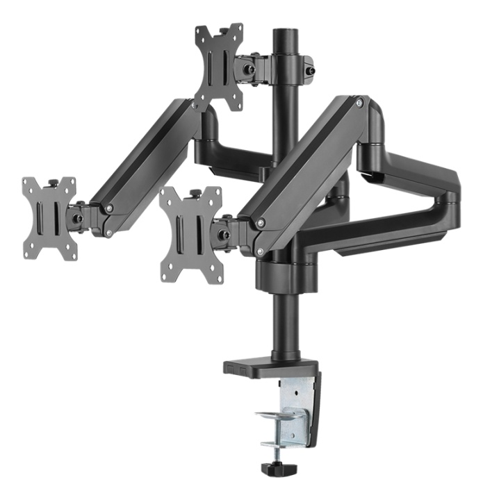 DELTACO Office, Tripple desk, gas spring,17"-27",1,5-8kg,75x75-100x100