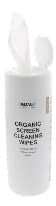 DELTACO Office Organiska Rengöringsdukar, 200x175mm, 1 förpackning 60