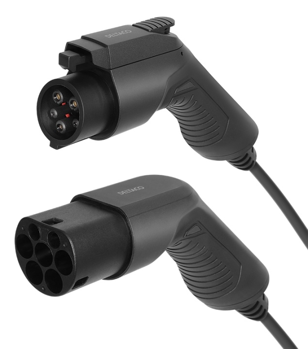 DELTACO e-Charge, cable type 2 - type 1, 1 phase, 16A, 5M