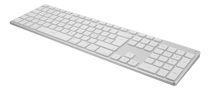DELTACO fullsize bluetooth keyboard, aluminium, rechargeable battery