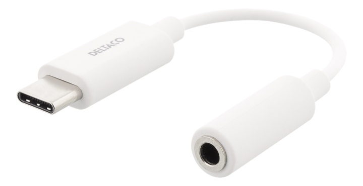 DELTACO USB-C till 3,5 mm adapter, stereo, aktiv, 11 cm