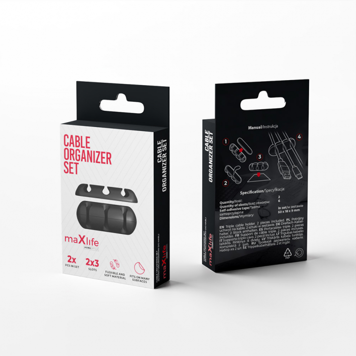 Maxlife Kabelklämma, 3 x 2-Pack