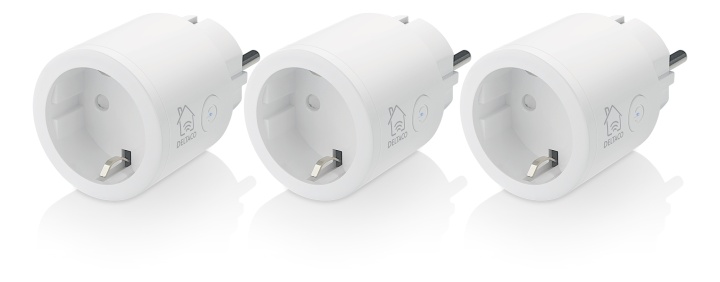 DELTACO SMART HOME strömbrytare, WiFi, 1xCEE 7/3, 10A, timer, 3-pack