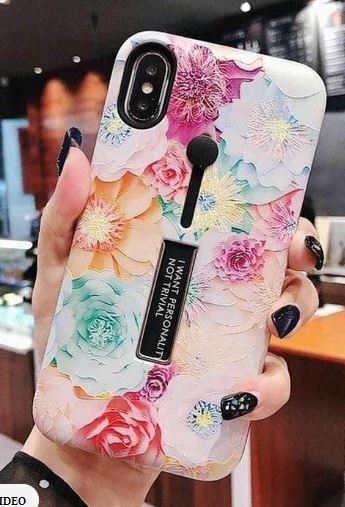 Fashioncase med fingerhållare - iPhone 12 Mini, Blommigt