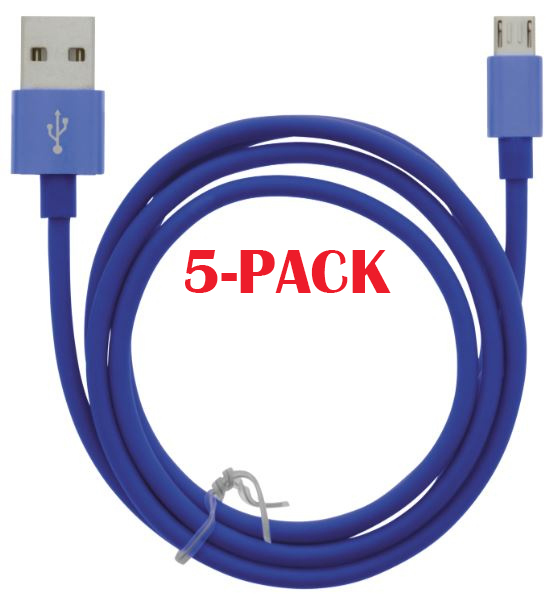 5-PACK Kabel USB-A - MicroUSB 2.4A, 1m