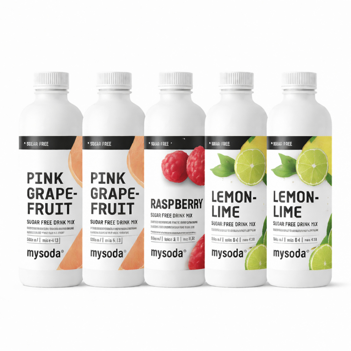 5-pack Mysoda Grape, Raspberry, Lemon 500 ml - Ger 36L dryck