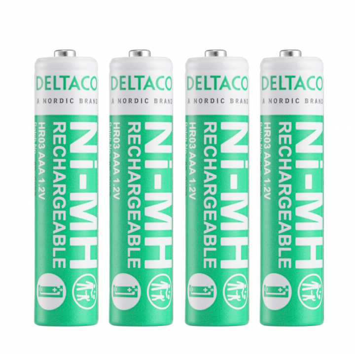 DELTACO Ultimate Ni-Mh uppladdningsbar, LR03/AAA storlek, 750mAh, 4-pack(SG)