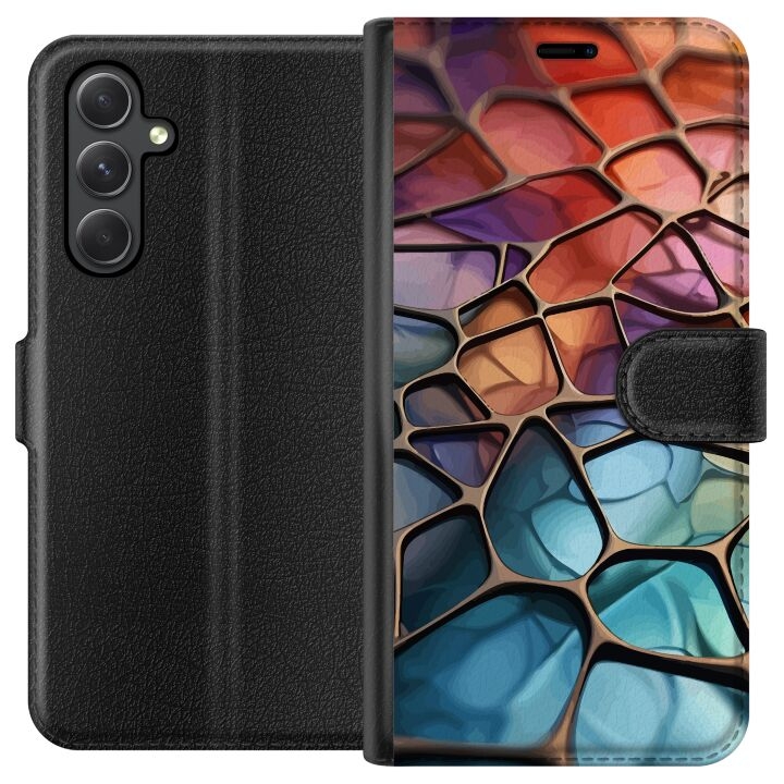 Plånboksfodral till Samsung Galaxy A35 med Metalliskt mönster motiv