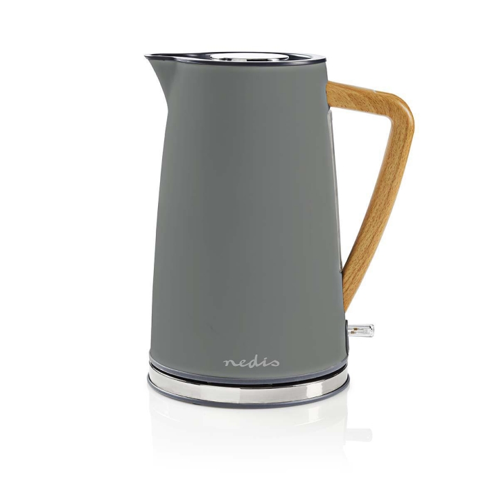 Nedis Vatten kokare | 1.7 l | Soft-Touch | Grå | Roterbar 360 grader | Dolt värmeelement