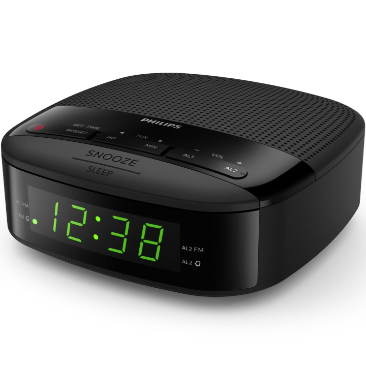 Digital FM-klockradio Tio snabbval Två alarm