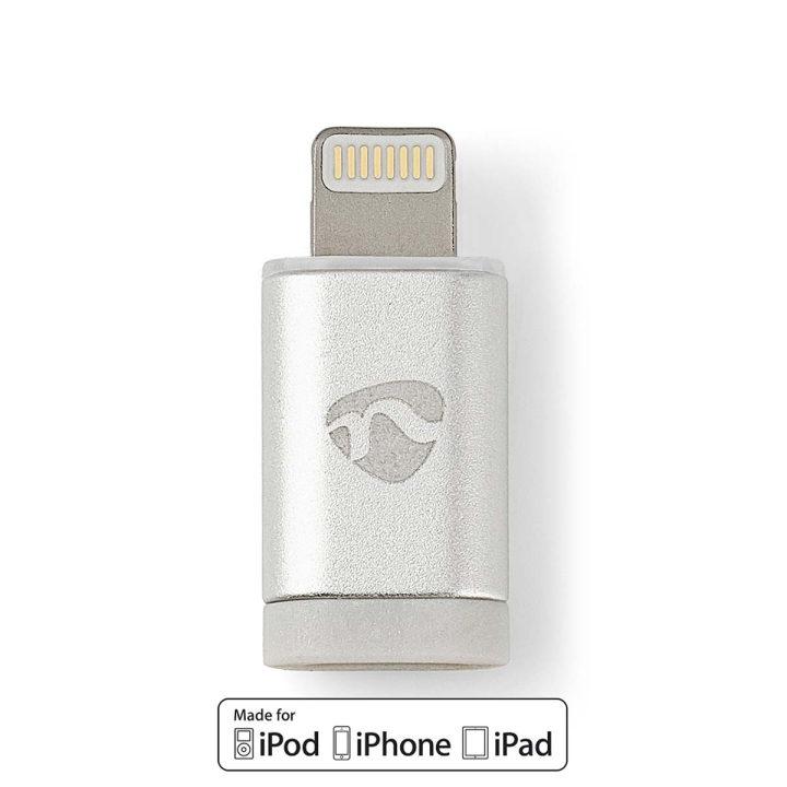 Nedis Lightning Adapter | Apple Lightning, 8-stifts | USB Micro-B Hona | Guldplaterad | Rund