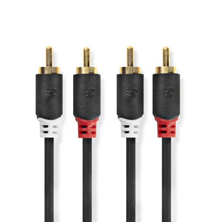 Nedis Stereoljudkabel | 2x RCA Hane | 2x RCA Hane | Guldplaterad | 10.0 m | Rund