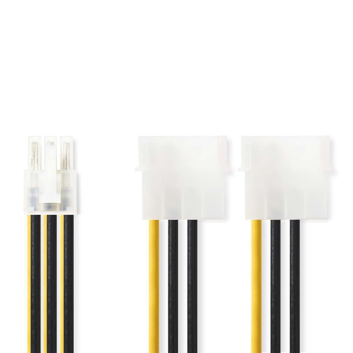 Nedis Intern Strömkabel | 2x Molex Hane | PCI Express Hona | Guldplaterad | 0.20 m | Rund | PVC