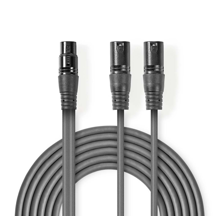 Nedis Balanserad ljudkabel | 2x XLR 3-Pin Hane | XLR 3-stifts hona | Nickelplaterad | 1.50 m | Rund | PVC