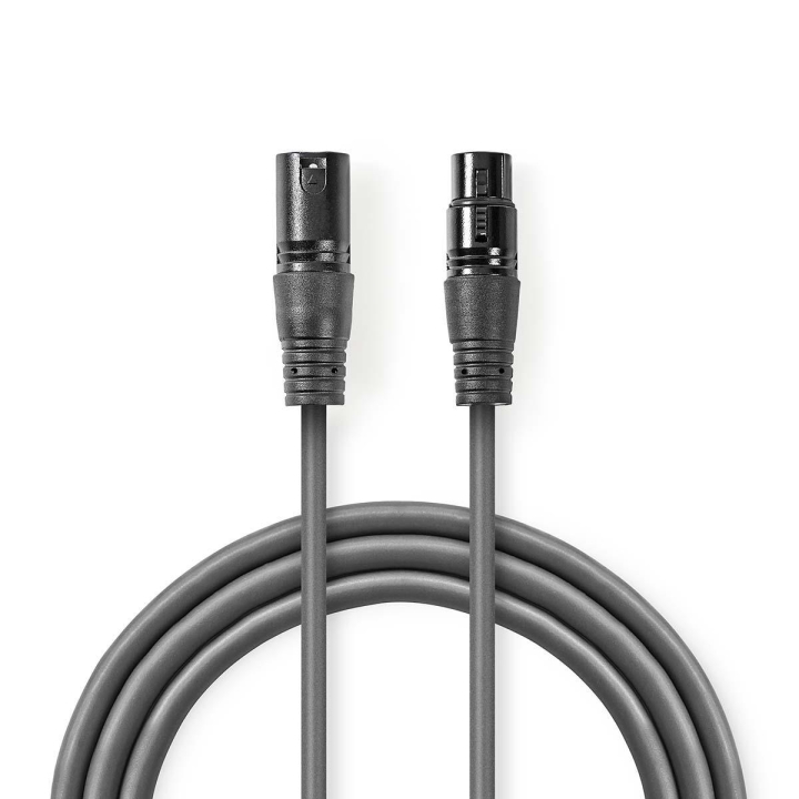 Nedis Balanserad ljudkabel | XLR 3-stifts hane | XLR 3-stifts hona | Nickelplaterad | 3.00 m | Rund | PVC