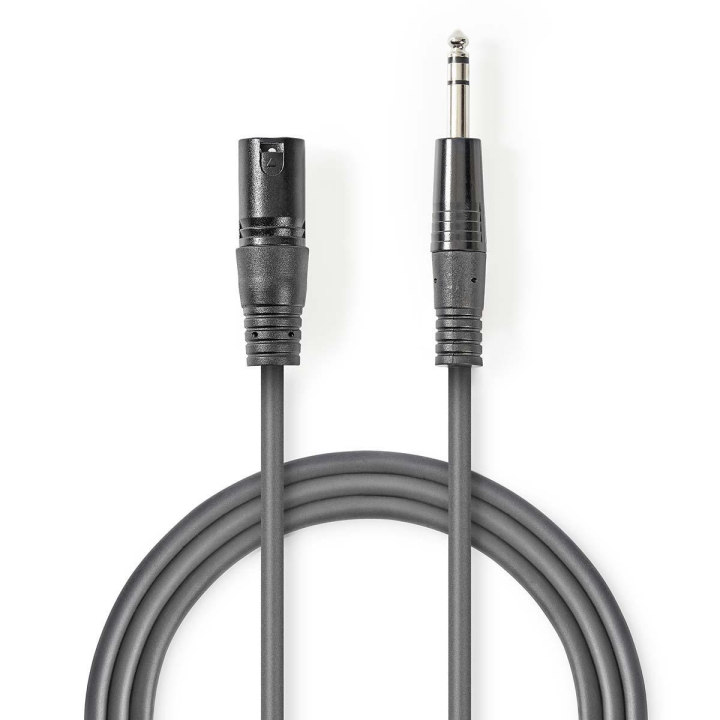 Nedis Balanserad ljudkabel | XLR 3-stifts hane | 6.35 mm Hane | Nickelplaterad | 3.00 m | Rund | PVC
