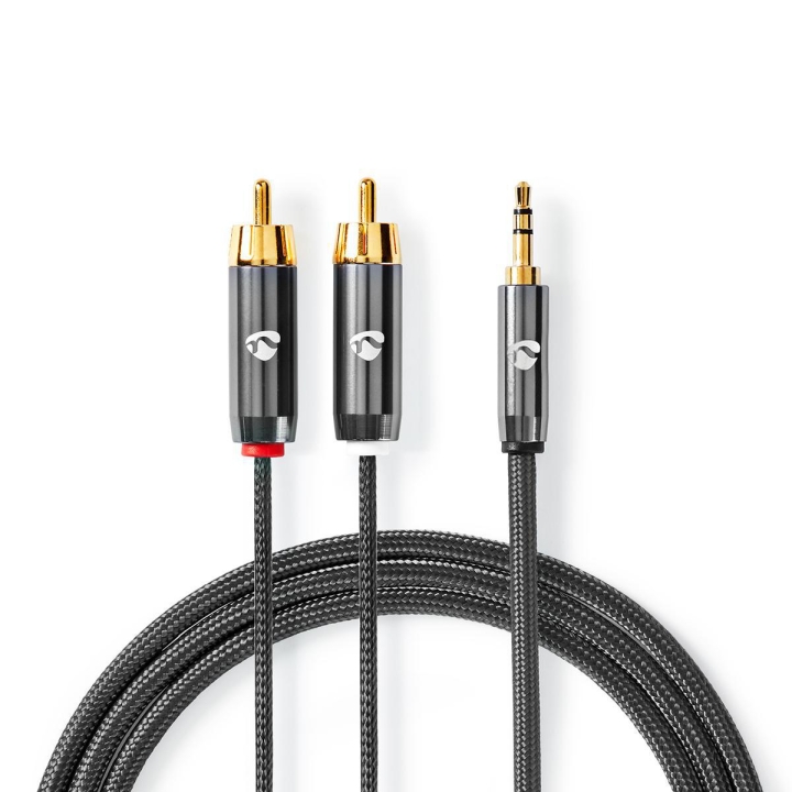 Nedis Stereoljudkabel | 3.5 mm Hane | 2x RCA Hane | Guldplaterad | 1.00 m | Rund