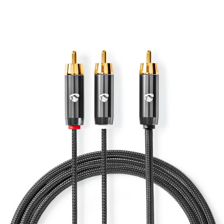 Nedis subwoofer Kabel | RCA Hane | 2x RCA Hane | Guldplaterad | 3.00 m | Rund | 4.5 mm