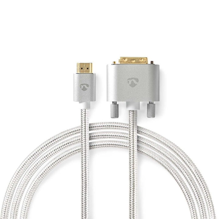 Nedis HDMI™ kabel | HDMI™ Kontakt | DVI-D 24+1-Pin Hane | 2560x1600 | Guldplaterad | 2.00 m | Rak | Flätad