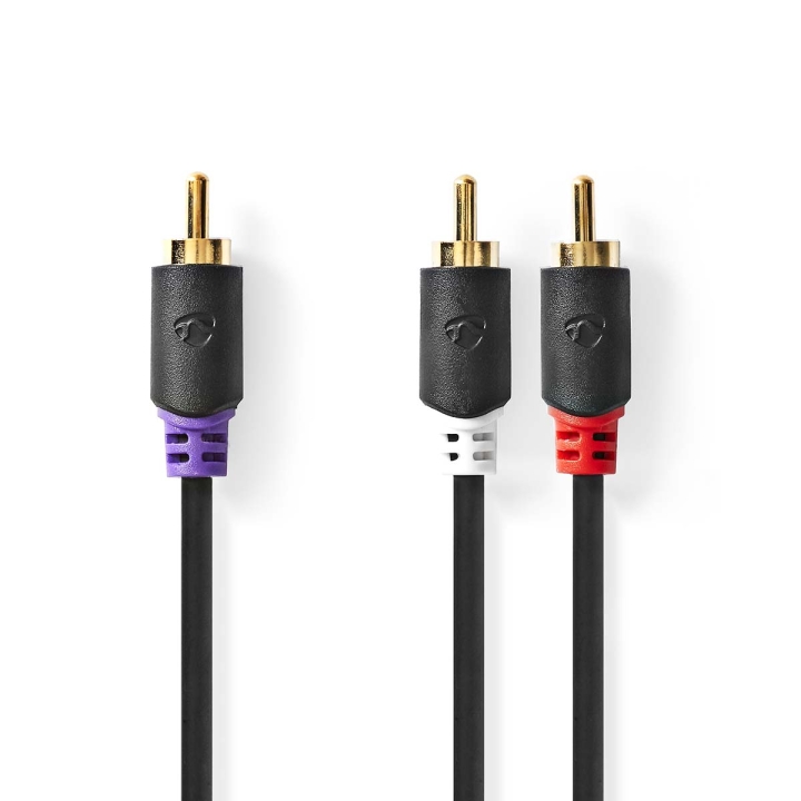 Nedis subwoofer Kabel | RCA Hane | 2x RCA Hane | Guldplaterad | 3.00 m | Rund | 4.0 mm