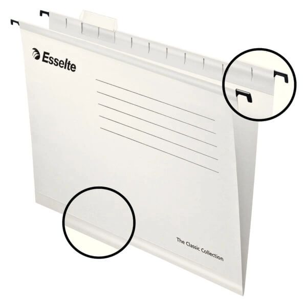 ESSELTE Hängmapp Standard A4 Vit 25-pack